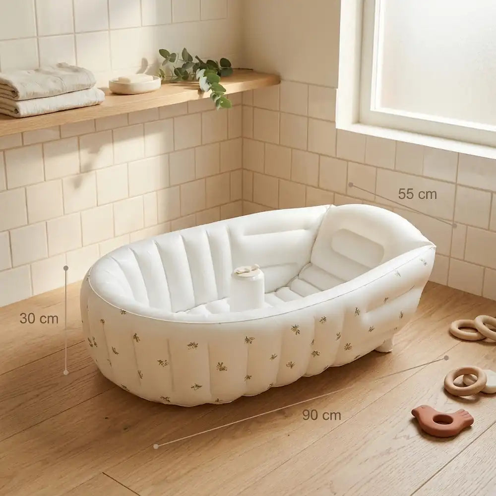 Baignoire gonflable bébé motif lapin, format compact 0 à 24 mois