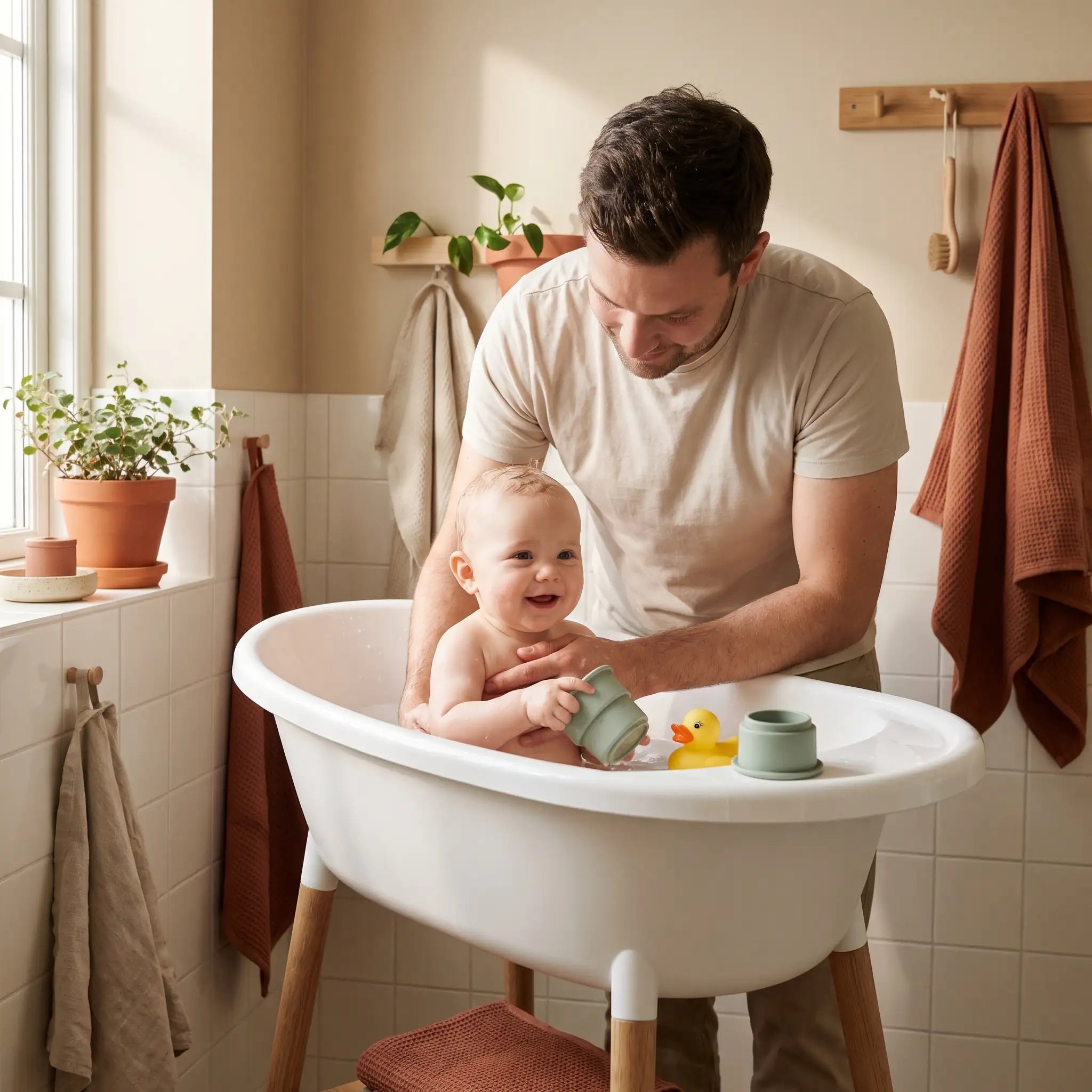 baignoire-bebe-avec-jouet-pour-bain
