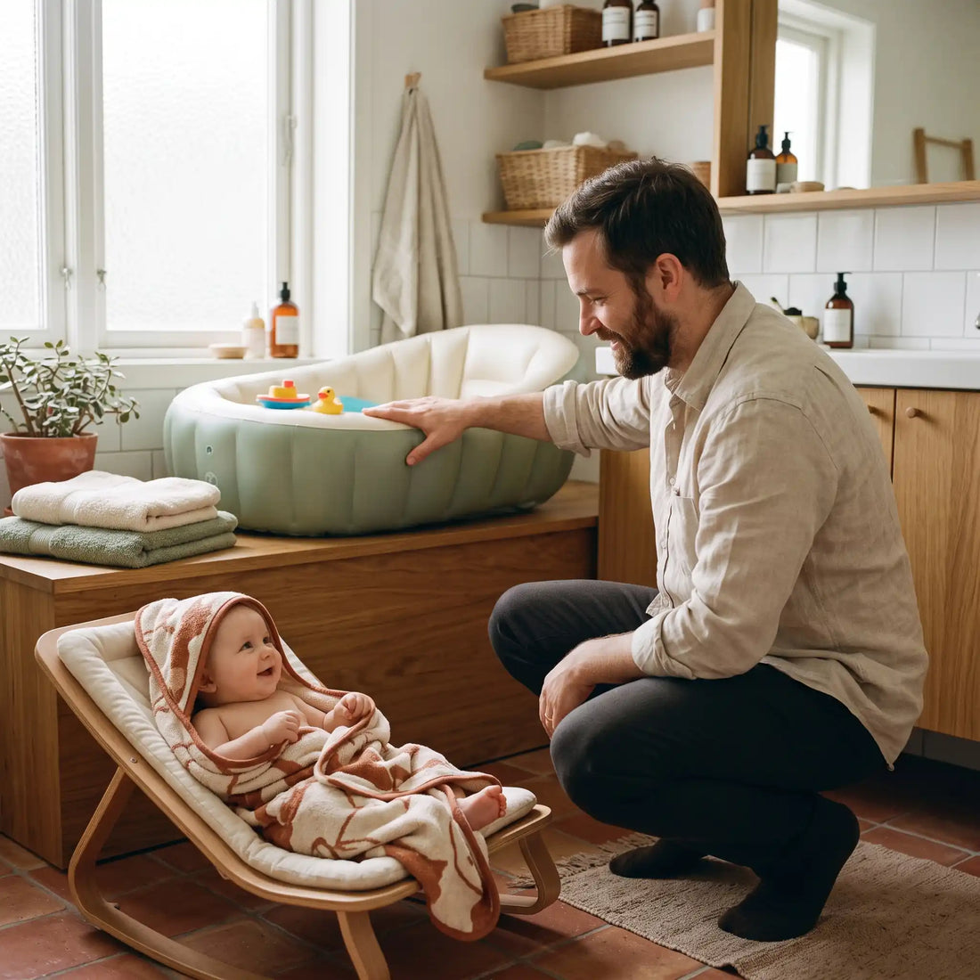 baignoire-bebe-gonflable-dans-une-salle-de-bain