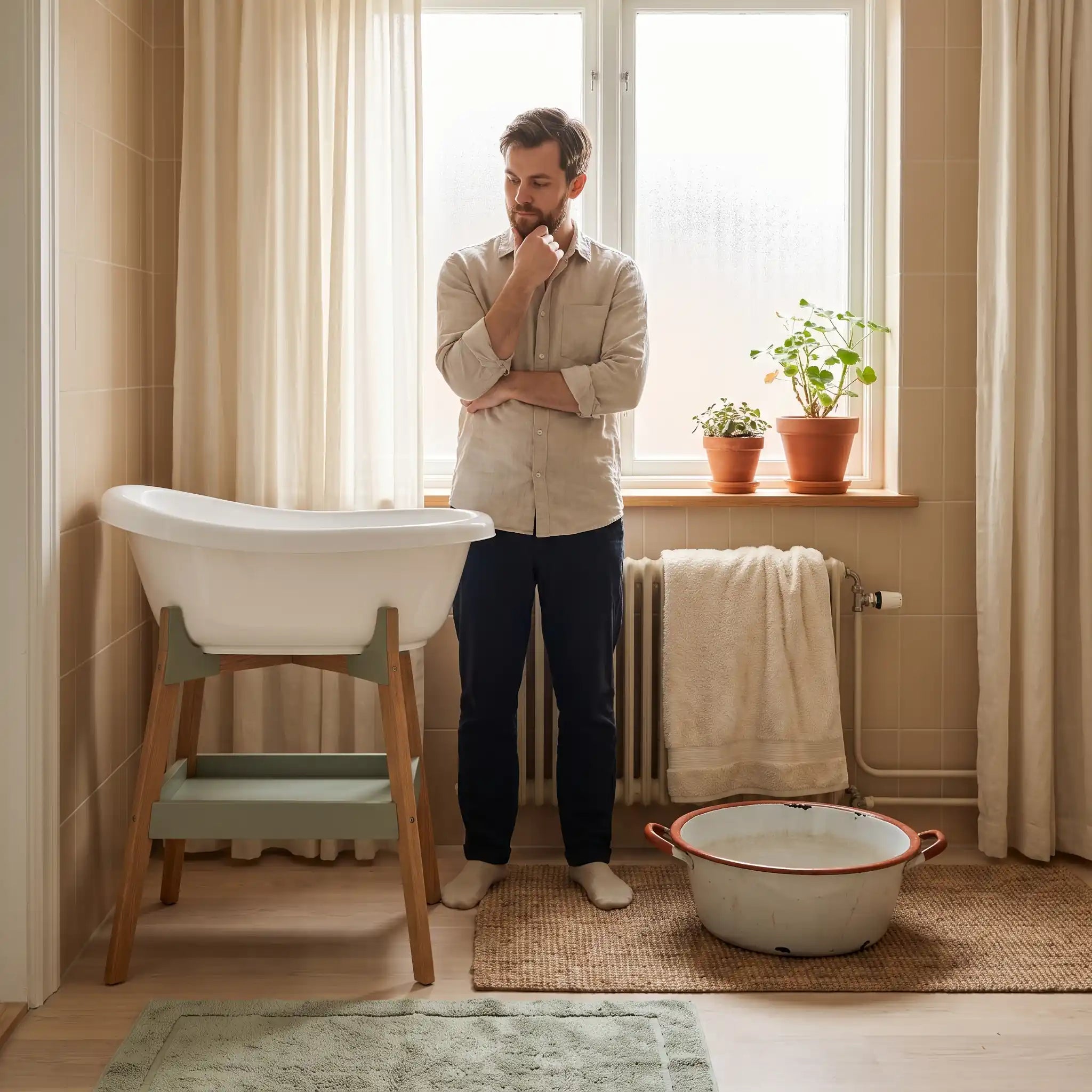 homme-blanc-avec-nouvelle-baignoire-bebe-vs-ancienne-baignoire-bebe