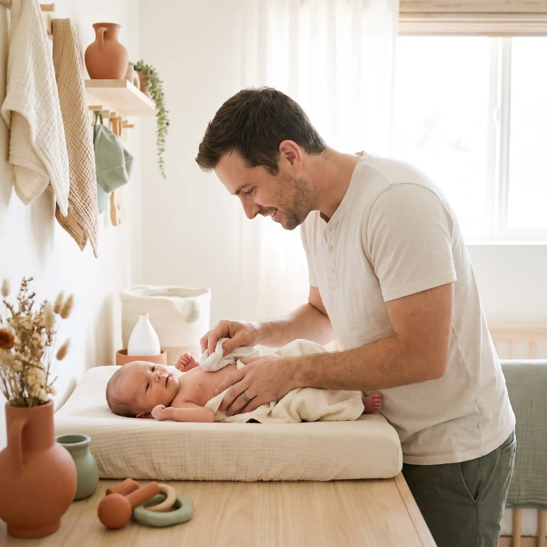 bebe-sur-table-a-langer-avec-son-papa