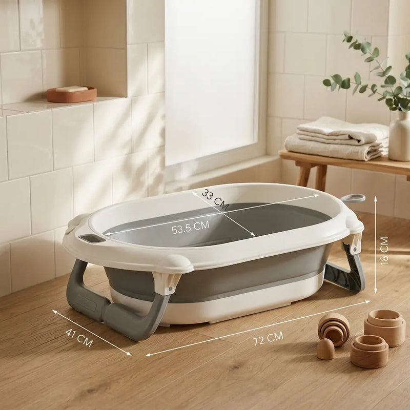 Baignoire bébé sur pied 3-en-1 thermomètre - 0 à 12 mois