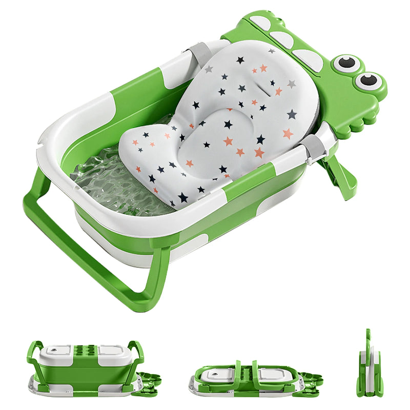 Baignoire pliable bébé crocodile thermomètre coloris vert