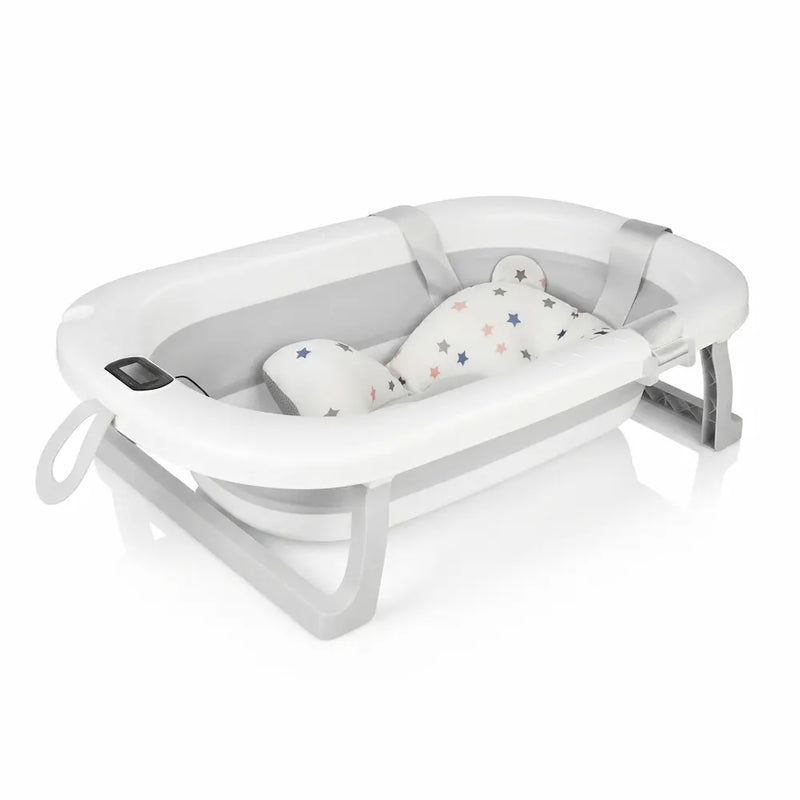Baignoire bébé pliable sur pied avec thermomètre intégré, de 0 à 36 mois