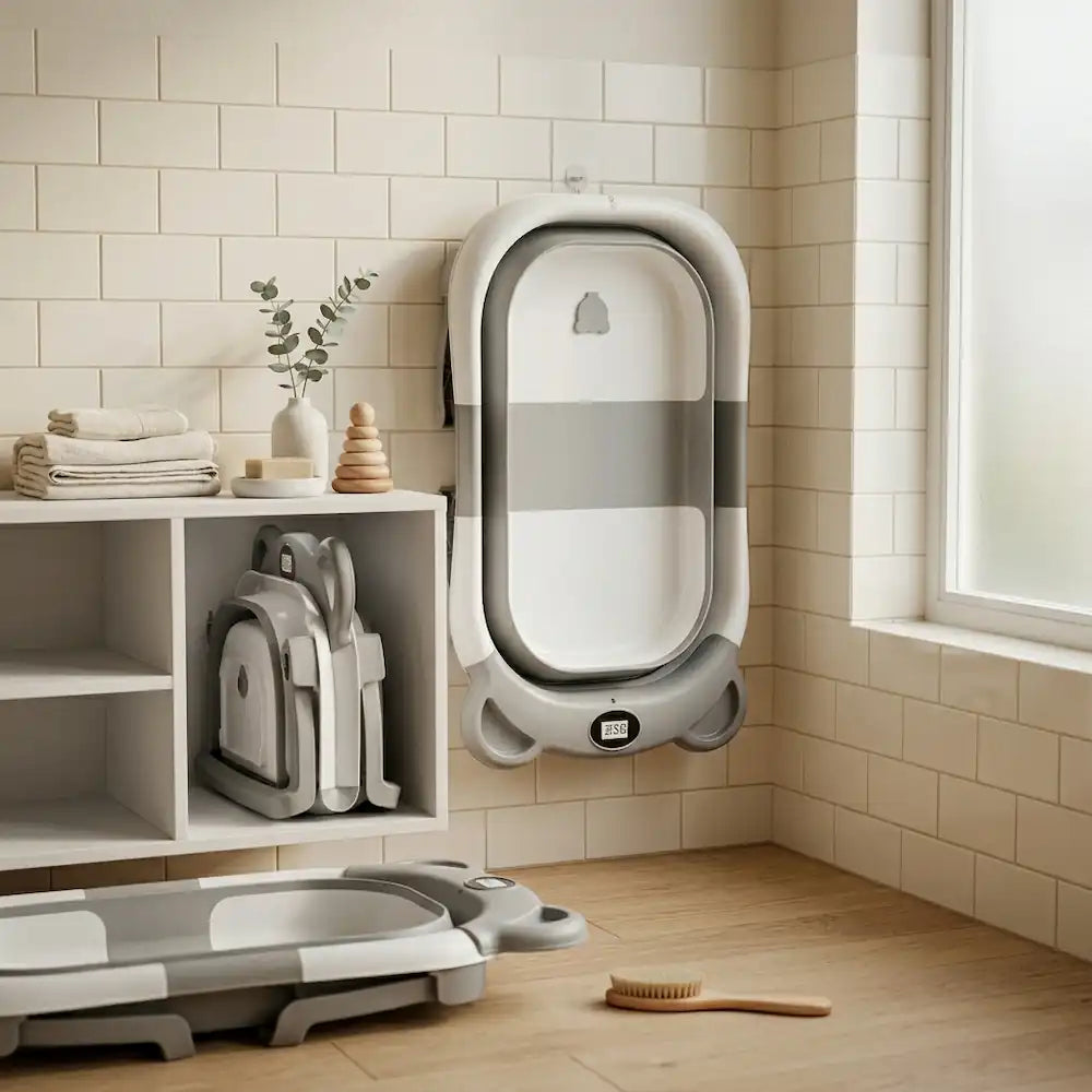 Thermomètre intégré de la baignoire pliable de voyage pour bébé