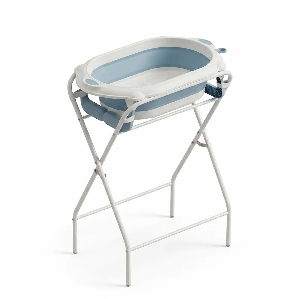 Baignoire bébé sur pied 3-en-1 avec thermomètre intégré, évolutive de 0 à 12 mois