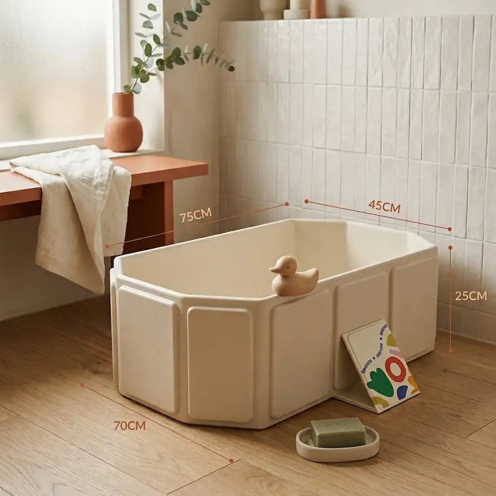 Grande baignoire bébé pliable 2-en-1, jusqu'à 5 ans, position allongée