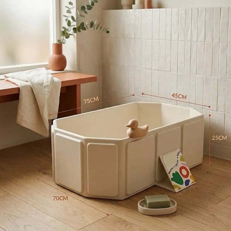 Grande baignoire bébé pliable 2-en-1, jusqu'à 5 ans, position allongée