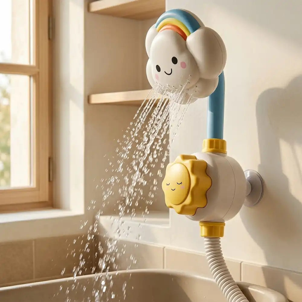 Jouet de bain bébé nuage arroseur fixé au robinet, pluie douce pour le bain