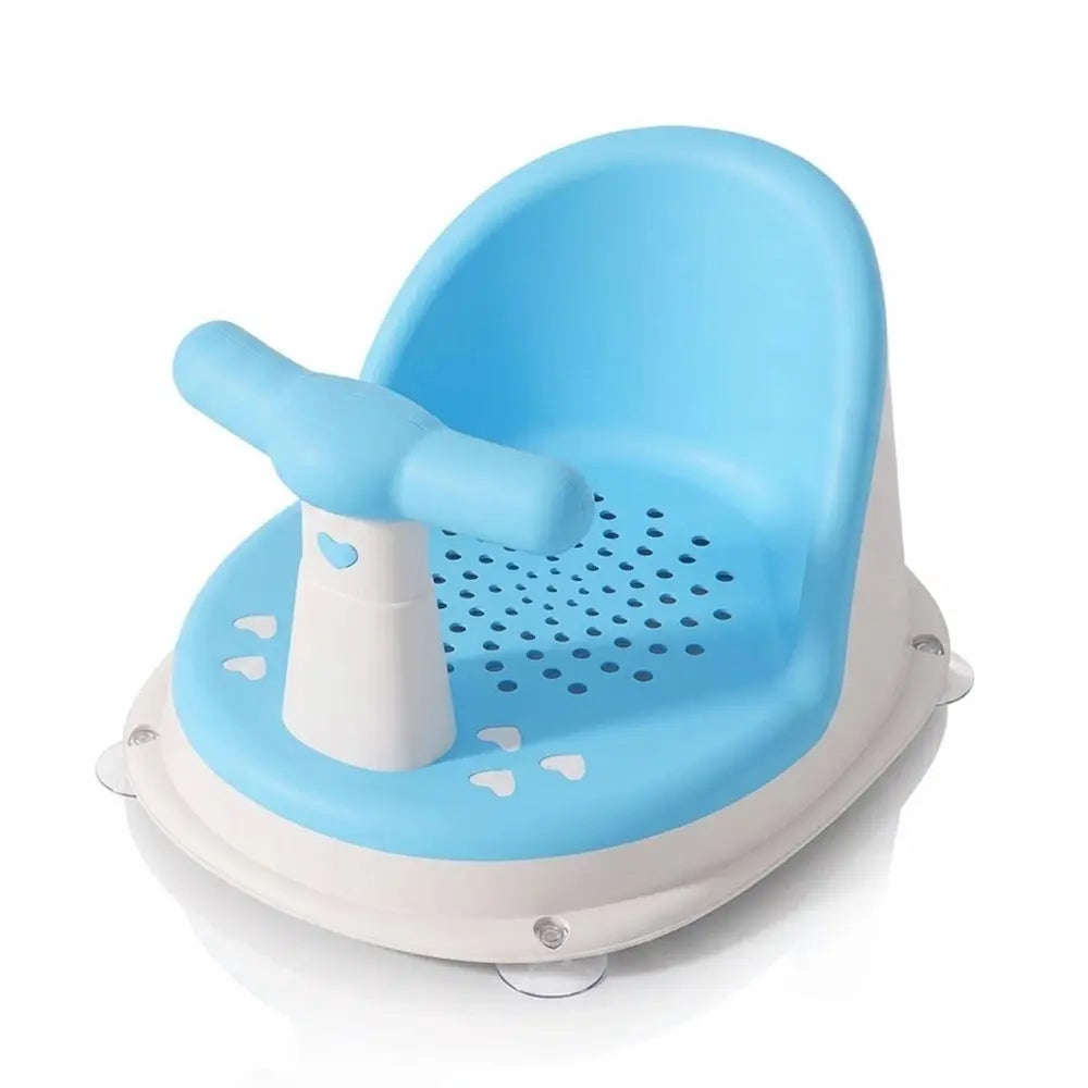 Siège de bain bébé portable avec dossier sur fond blanc, 0 à 12 mois