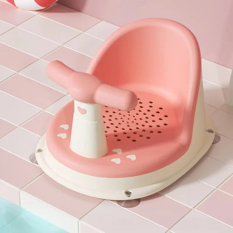 Siège de bain bébé portable avec dossier coloris rose
