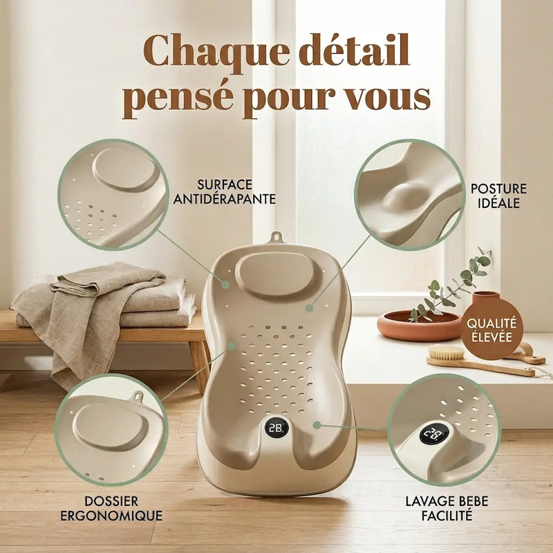 Transat baignoire bébé thermomètre universel vu de profil